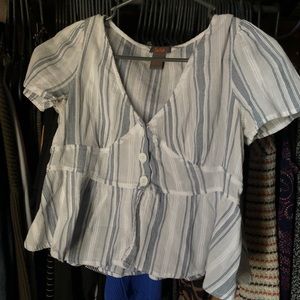 Cropped striped blouse